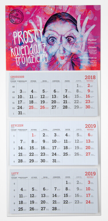 kalendarz trojdzielny ekonomiczny Drukarnia Comers